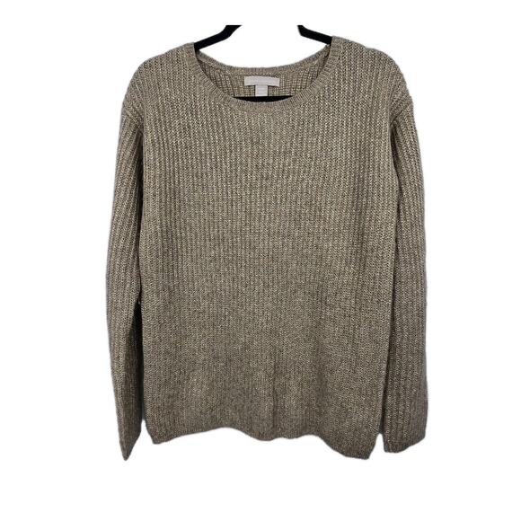 Banana Republic Gold Metallic Alpaca Wool Sweater Womens MED Holiday Minimalist - Picture 1 of 10